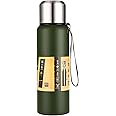 Hangrow Thermal Flask 1.0L, Double-Layer Pure Stainless Steel Flask, Flask for Hot and Cold Drink, Outdoor Durable Portable Vacuum Flask Camping Hiking Flasks (Green)