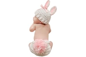 DELEY Neugeborene Baby Häkelarbeit Knit Cartoon Hase Baby Fotografie Requisiten Kostüm Outfits 0-6 Monate