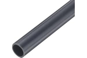 QUARKZMAN tubo in PVC, diametro 8 mm, 23 cm, rotondo, in plastica, per giardino, acquario, canale per cavi, ventilazione (grigio scuro)