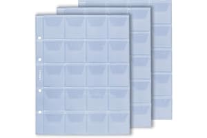 Larius Cartella per Le Monete, Fogli per Le Monete, Custodia per Le Monete di 2 Euro, per Le Monete Commemorative delle Misure differente, Formato Optima. (20 Pezzi Fino a 41mm Ø, 5 Pieces)