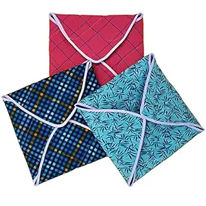 ASVMART cotton Roti/Chapati Cover Set of 3 | Hygienic Square Shape Roti Rumal Cover | Multicolor