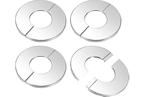 M METERXITY 4-Pack Flangia A Parete Scanalata, Per Tubo Da 1 Pollice/25mm OD 304 Acciaio Inossidabile Piastra Di Copertura Rotonda Autoadesiva Per Tubi Dell'Acqua/Rubinetti