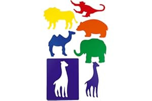 HenBea- plantillas con formas de animales del zoo, Multicolor (756) , color/modelo surtido