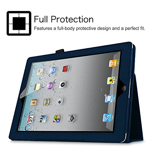 Fintie iPad 2 / 3 / 4 Hülle Case – Folio Slim Fit Kunstleder Schutzhülle Cover Tasche Etui mit Auto Schlaf / Wach Funktion für Apple iPad 2 / iPad 3 / iPad 4, Marineblau - 6