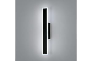 DELIPOP Applique da Parete Interno Moderna, 12W Nero Lungo Lampada da Parete, 3 Temperatura Colori Lampada a Muro LED per Camera da Letto Soggiorno Corridoio Ufficio Scala