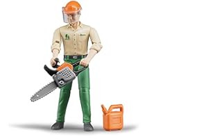 bruder 60030 - Leśniczy z akcesoriami - 1:16 Figurka, bworld, leśniczy, myśliwy, transport drewna, rolnik, farma, mężczyzna