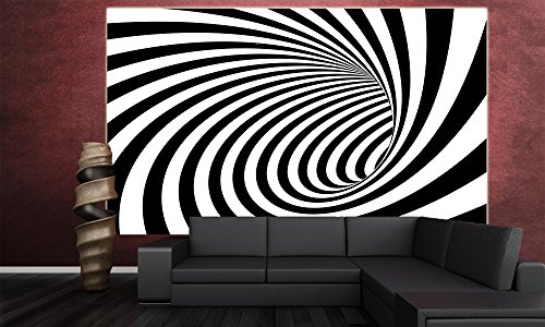 GREAT ART 3D Tunnel schwarz-weiß Wanddekoration – Wandbild Abstrakt Motiv XXL Poster (140 x 100 cm) - 3