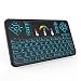 Produktbild QQPOW Mini beleuchtete drahtlose Tastatur-Maus-Kombination Englische Tastatur , 2.4G bewegliche Multimedia-Direktübertragung mit Touchpad-Maus für Windows, Android / Google / intelligenter Fernsehappa (bunt)