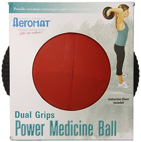 Aeromat Dual Grip Power Medicine Ball, 9 cm/6-pound, Black/Red by Aeromat