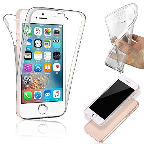 Cophone® Coque 360 degrès TRANSPARENTE en Gel Iphone SE / 5 / 5s. Protection INTEGRAL et invisible. Haute qualité