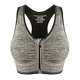 Libella Damen Bügelloser Sport-BH mit Front-Zip Push up Neonfarben 3713