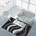 Produktbild Teppich Hochflor Langflor Shaggy Öko Tex Welle schwarz grau creme 160x230 cm