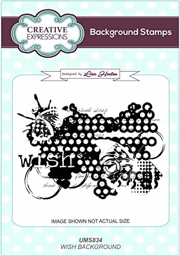 Lisa HortonWish A6 Background Stamp, Rubber, Grey, 15 x 10 x 0.8 cm