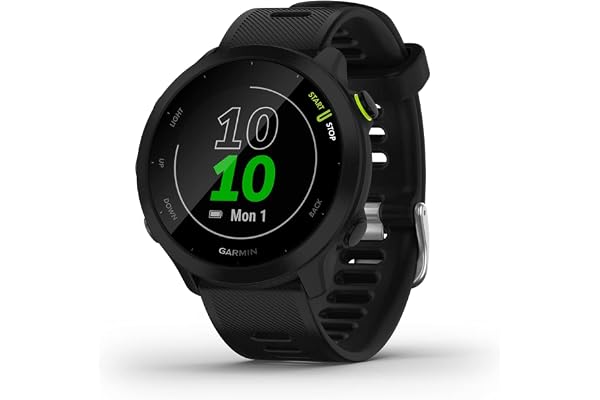 Garmin Forerunner 55 Montre de Course GPS avec séances d'entraînement Quotidiennes suggérées, jusqu'à 2 semaines d'autonomie, Noir - 010-02562-00