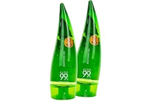 HOLIKA HOLIKA Pack de 2 Geles de Aloe Vera 99% Soothing Gel 250ml, Gel De Baño Calmante E Hidratante Aloe Vera 99%. Cuidado de la Piel, no daña. Todo tipo de pieles.