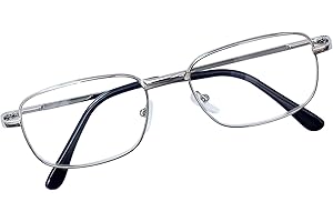 JoXiGo Lesebrille Herren Damen Rechteckig Metall Rahmen Klar Linse + Brillenband