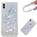 Produktbild iPhone XS Max Hülle,Roreikes Durchsichtig Bling Glitzer Schutzhülle TPU Silikon Treibsand Handyhülle Liquid Fließen Flüssig Quicksand Backcover Etui Bumper für Apple iPhone XS Max 6.5 Zoll