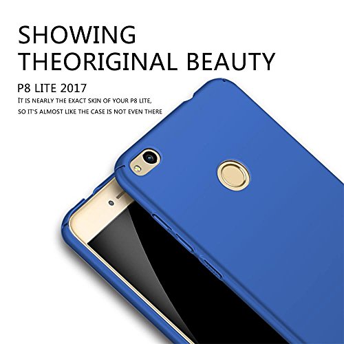 Qissy Carcasa Huawei P8 Lite  2017 Series  Incluido Anti-Scratch Anti-Huella Dactilar a Prueba de Choque Suave Protective Case Cover Skin para Huawei P8 Lite 2017 Series  Azul Real 