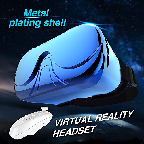 3D VR Brille , ABS Metallisierung 3D Virtuelle RealitÃ¤t Brille Virtual Reality Brille Video Box FÃ¼r VR Spielen und 3D Filme Kompatibel mit iPhone 6S , 6 Plus , 5S Samsung S8 , S7 & 4 ~ 5.5 Zoll Smartphones, Blau