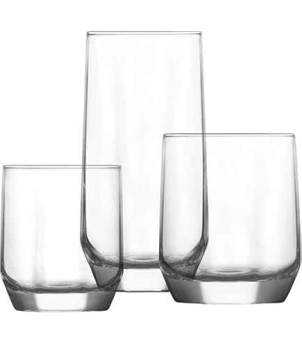 Set 6 Calici Vino Rosso e Bianco Amber 36,5 cl in Vetro Pasabache