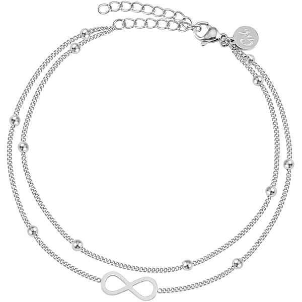 GD Signs EST. 2015 Bracelet De Cheville Coeur Rose Pour Femme - Résistant à L'eau I Bracelet De Cheville à Plusieurs Rangs - Réglable I Bijoux De Pied En Filigrane En Acier Inoxydable