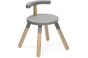 Stokke MuTable Chair, Storm Grey - 2023 Redesign - Adjustable Seat Height & Removable Backrest - Made with Beech Wood - For Ages 1.5 to 8 Years