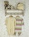The Essential One - 2 Pack Unisex Baby Sleepsuits - Pastel Star Stripe - 6-9 Months - ESS155