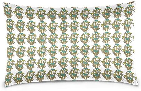 LEEZONE Winter Bamboo Sasakawa Printing Cotton Velvet Rectangle Pillowcase Pillow Cover for Bedroom