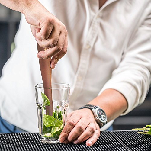 Bartender Wesentliche Tool Kit für Cocktailshaker – Professionelle Gewichteten Bar Löffel 30cm, Holz Muddler 25cm, 2 Ausgießer und Eiszange – Premium Qualität - 3