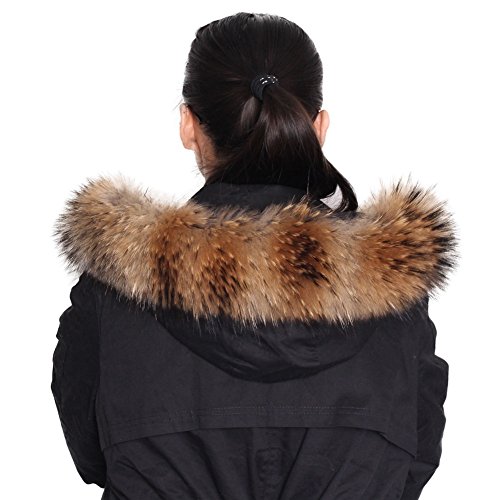 Dancel de pelo Mujer Bufanda Bufanda F  ¹ r abrigo de invierno Cuello o capucha Edges Natural 2 Large