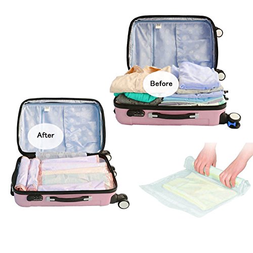 Idealeben Bolsas de Compresión Al Aire Libre Viajar Hechos a Mano Bolsas / Vacío Bolsas de Compresión Mano a la Presión Laminado Bolsa/Almacenamiento para Viajes Bolsa 6 Unidades - Imagen 4