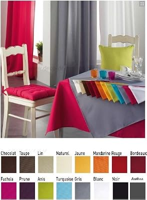 AC-Déco Douceur d'Intérieur Nappe Rectangulaire Polyester Uni Essentiel Noir 140 x 300 cm