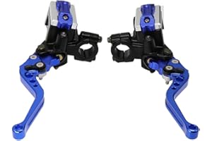 ZSDTRP Universal Motorrad 22 mm CNC Hydraulische Bremse Kupplungshebel Master Doppelpumpe mit Warnschalter Spiegelhalter für Roller Motorrad Mped ATV UTV Go Kart (blau)