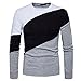 Produktbild Herren Sweatshirt Btruely Herbst Winter Männer Pullover Patchwork Langarm Outwear Basic Jacke (S, Grau)