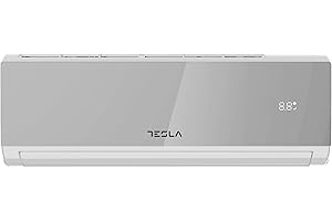 Tesla Aire Acondicionado Inverter Split 3.000 Frigorías [Hasta 30m2] (12.000 BTU) - Wi-Fi, Bomba de Calor, A++/A+++ Energético, Ultra Silencioso, Gas R32 (Gris)