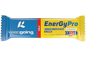 KEEP GOING Keepgoing - Barrita Energética Natural EnergyPro de Cola 1 ud x 40g | Textura de Gominola para Ciclismo y Running | Barritas Energéticas de Pulpa de Fruta con 40mg Cafeína | Alto Aporte Energético