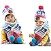 Wawoo®Baby Boys/Girls Winter Beanie Cap Childrens Warm Wool Knitting Hem Lined Fur Pom Pom Hat+ Scarf+ Mittens 3 in 1 Set for Kids 8-12M/1-2T/2-4T/4-8T