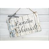 individuelles Türschild für den Eingang aus Holz für die Familie
