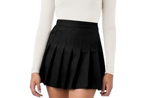 DRESHOW Podstawowa Solidna Rozciągnięta Rozkloszowana Casualowa Mini Spódniczka Spódnica dla Kobiet i Dziewcząt