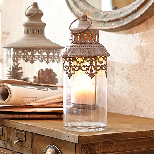 LOBERON Handgearbeitete Laterne Lumio im orientalischen Stil, antikbraun/klar - 2