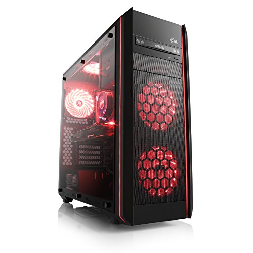 Gaming PC CSL Speed 4942 (Core i7) - Leiser Gamer PC mit Intel Core i7-7700K 4x 4200MHz, 16GB DDR4 RAM, 240GB SSD, 1000GB HDD, GeForce GTX 1070, DVD, USB 3.1 Gen 2