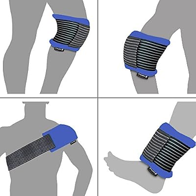 Dynamik Products Poche De Gel Réutilisable - Pour Blessures Dos/Épaule/Genou/Cheville - Avec Housse/Sangle De Compression - Grande Taille