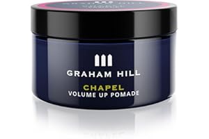 GRAHAM HILL Chapel Volume Up Pomade (75ml) - Natural Finish Hair Pomade for Men, Adds Texture & Volume for Long Top Haircuts - Vegan, Travel Size - Mens Hair Styling Pomade