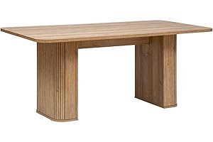 ATMOSPHERA CREATEUR D'INTERIEUR Atmosphera Créateur d'Intérieur - Table à Manger Colva Effet Bois - 6 Personnes - Rectangulaire Angles Arrondis - Protecteur de Sol - L180cm x H75cm