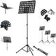 HEAVY NOTATION STAND WITH FULL HEIGHT Music/Notation Stand Sheet Adjustable Heavy Weight Notation Stand with Music Sheet Clip Holder Tripod Base For Books Notes Lyrics Stand