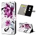 Produktbild Edauto Sony Xperia XZ3 Hülle Leder Case Schutzhülle Wallet Flipcase PU Handyhülle Handytasche Schale Geldbörse Karteneinschub Magnetverschluß Ständer Klapptasche Tasche Blume