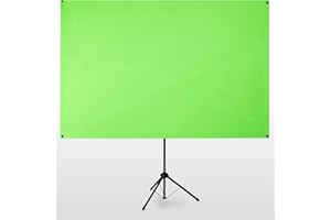 ESMART X-Type Ultralightweight Greenscreen 161 x 93 cm (70") | mobiler Greenscreen | transportabel | 5 kg | Vormontiertes Stativ | Tragetasche