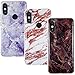 Produktbild CLM-Tech Hülle 3X kompatibel mit Xiaomi Redmi Note 6 Pro, TPU Silikon-Hülle Case Schutzhülle Handyhülle 3er Set, Marmor lila schwarz weiß Gold