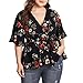 Produktbild MOIKA Damen Bluse, New Frauen Tiefem V-Ausschnitt Bedruckten Verband Große Code Tops Lose T-Shirt Bluse(XL,Rot)