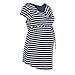 Heavenly Bump Maternity Stripe Cowl Neck Tunic - Navy Stripe 14